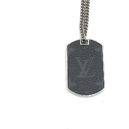 Louis Vuitton Leather Monogram Eclipse Pendant Necklace