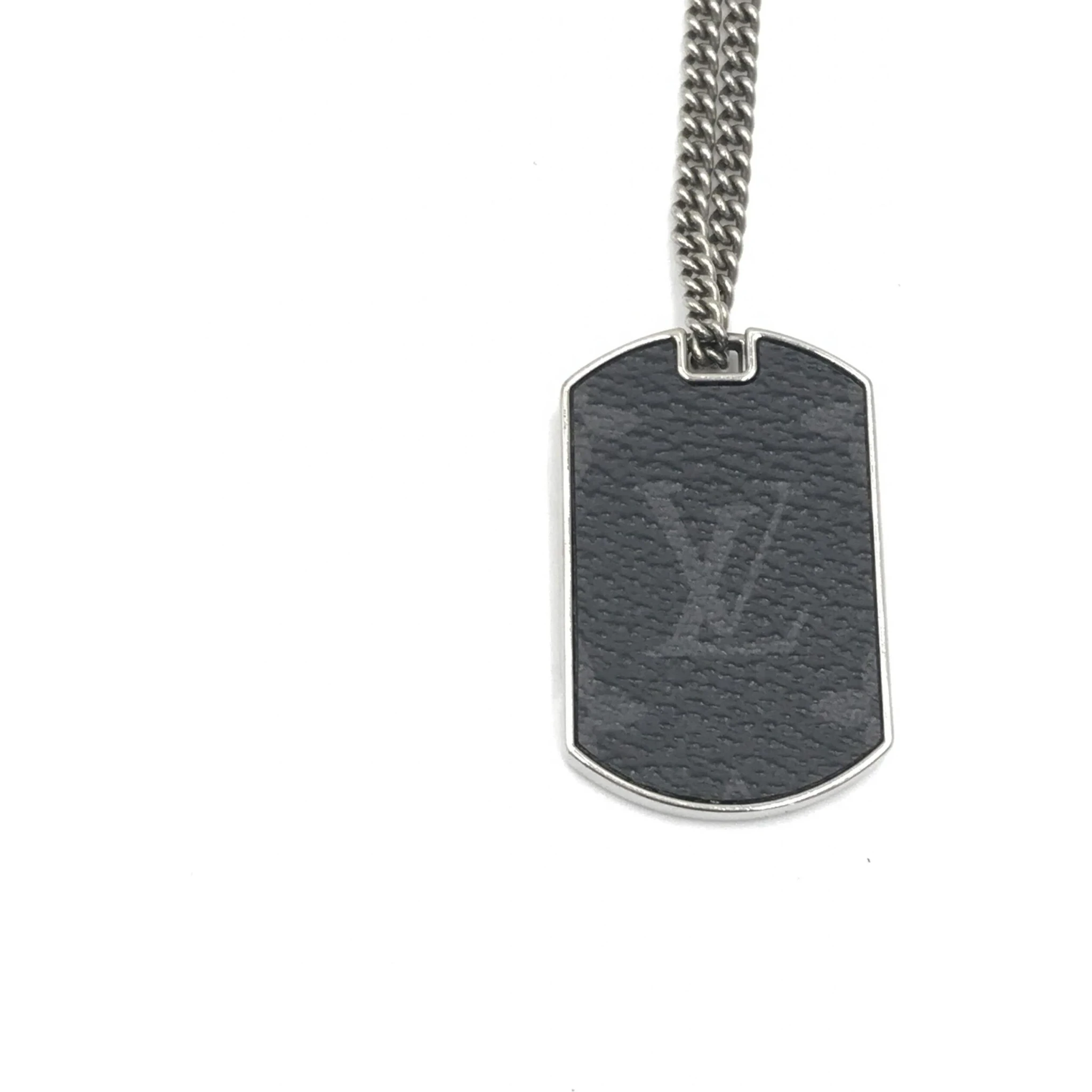 Louis Vuitton Leather Monogram Eclipse Pendant Necklace