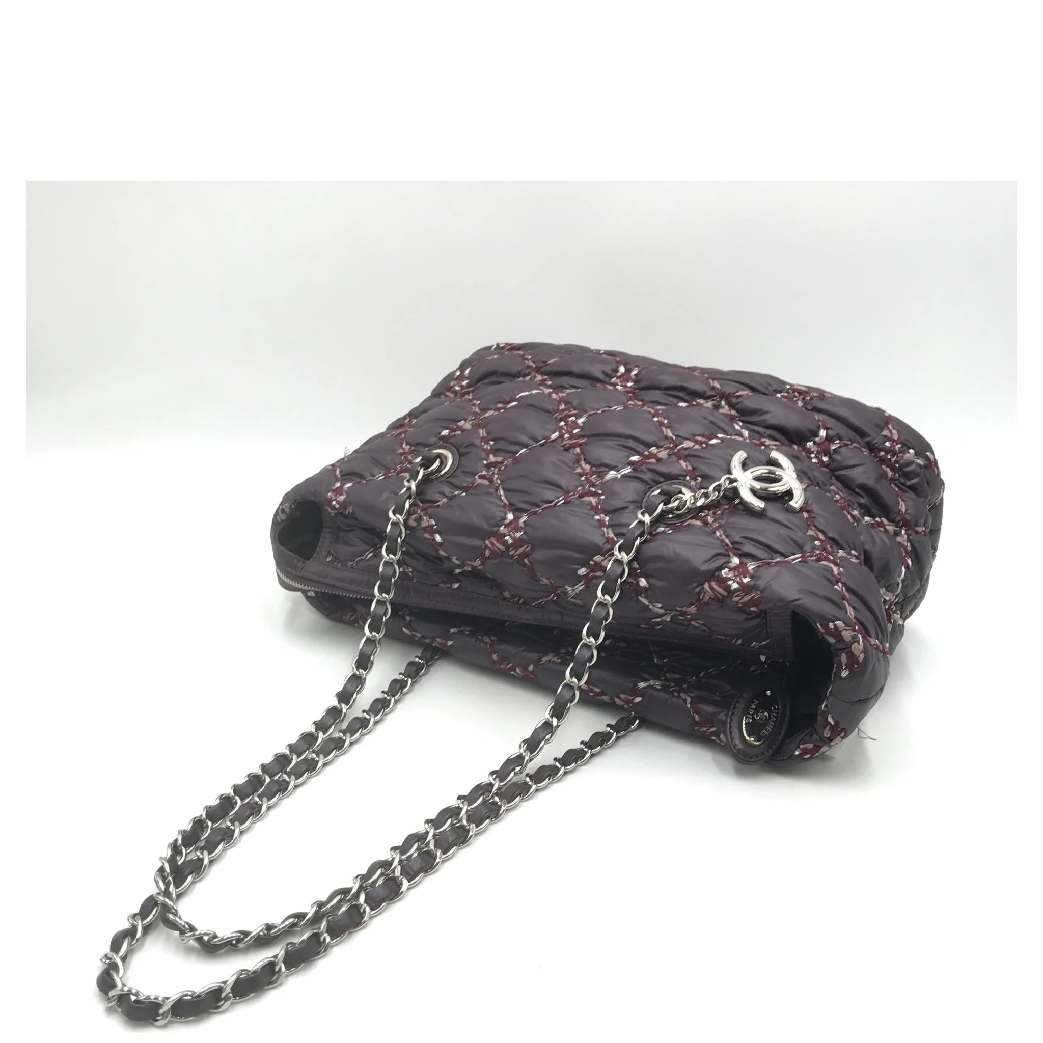 Paris-Byzance Chain Shoulder Bag Purple Nylon