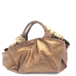 Metallic Bronze Nappa Aire Beige Shoulder Bag