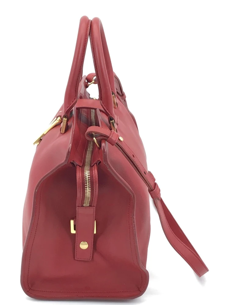 Leather Handbag With Y Logo