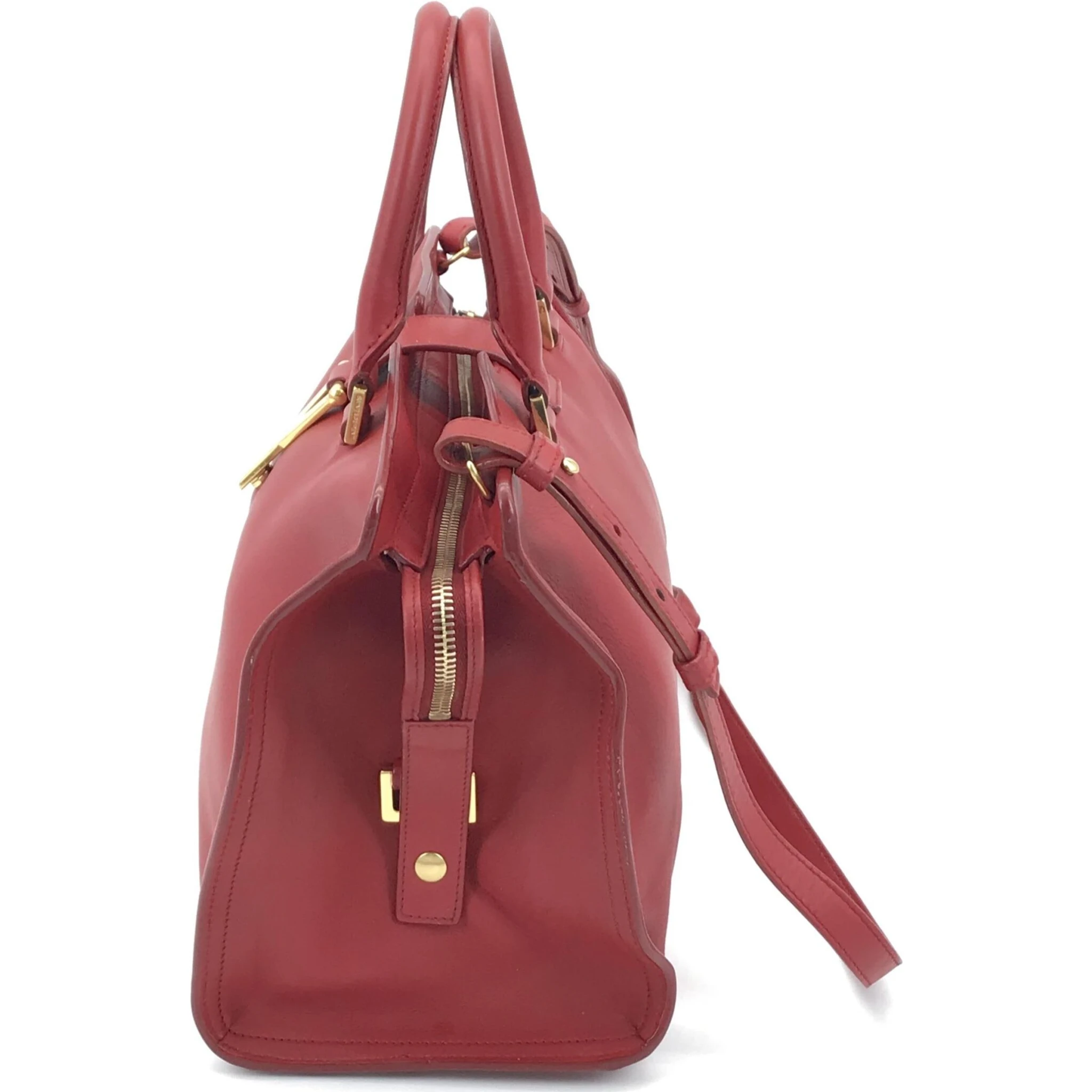 Leather Handbag With Y Logo