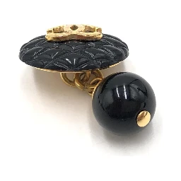 Matelasse Coco Mark Black Plastic Cufflinks