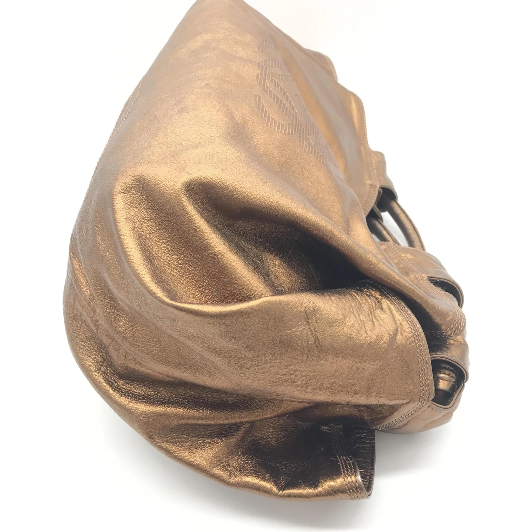 Metallic Bronze Nappa Aire Beige Shoulder Bag