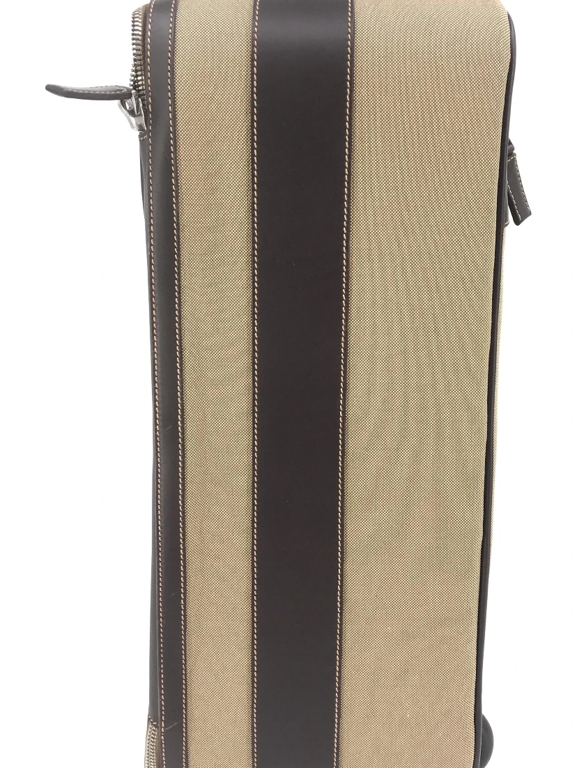 Jacquard Canvas Leather Suitcase