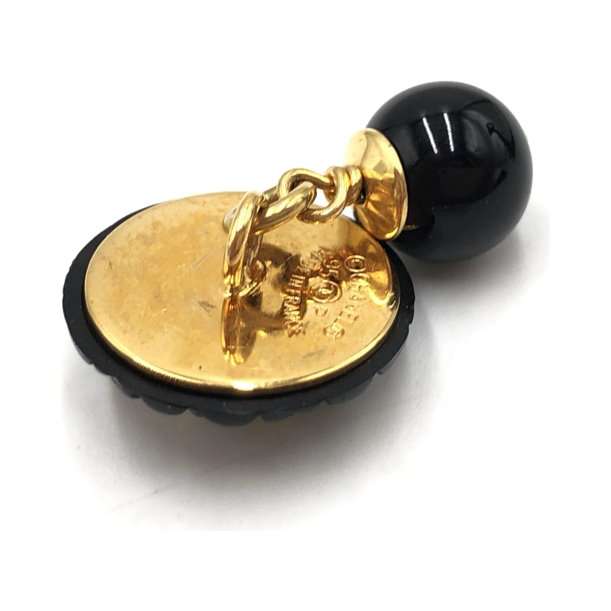 Matelasse Coco Mark Black Plastic Cufflinks