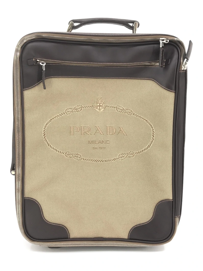 Jacquard Canvas Leather Suitcase