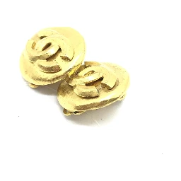 Gold Tone CC Clip-On Earrings