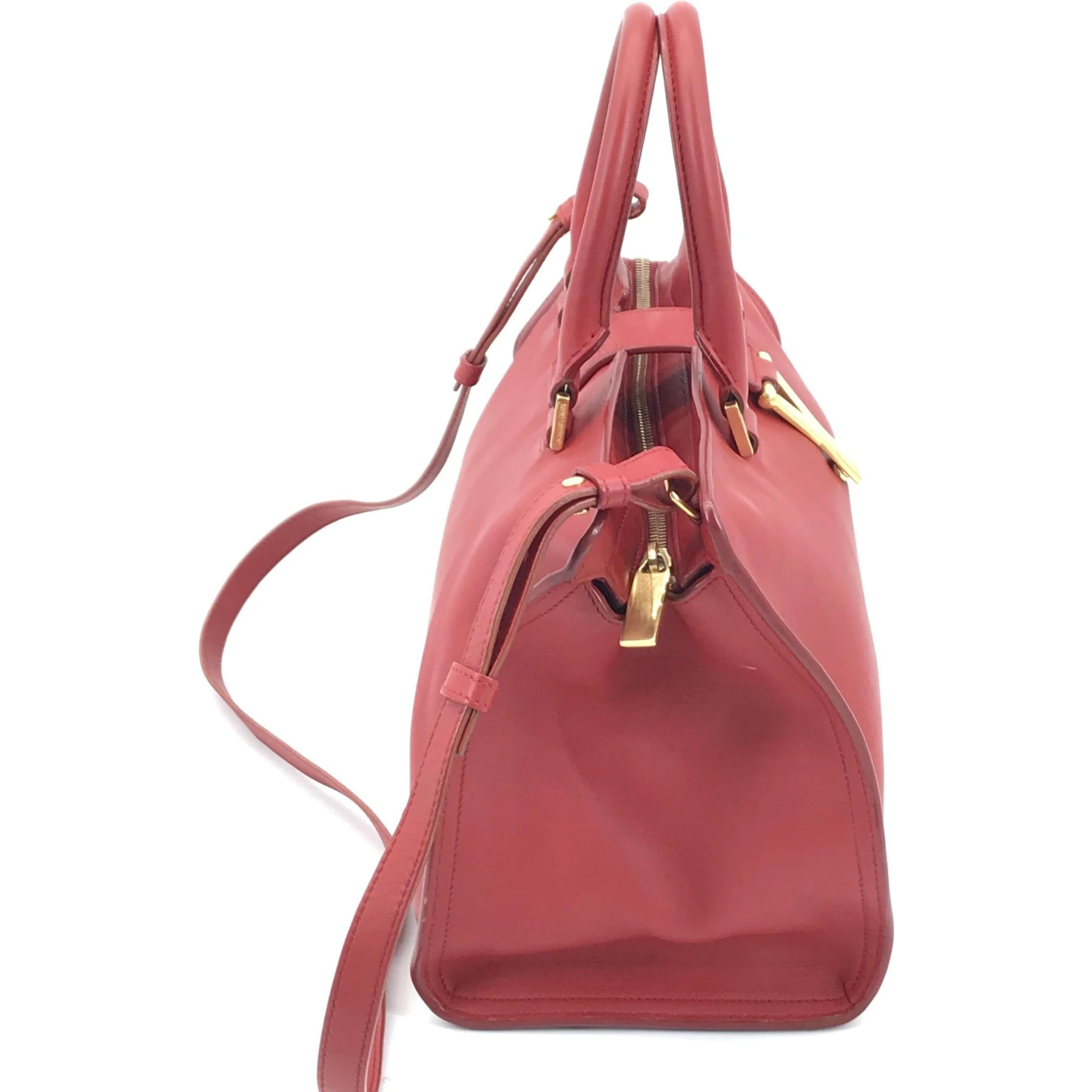 Leather Handbag With Y Logo