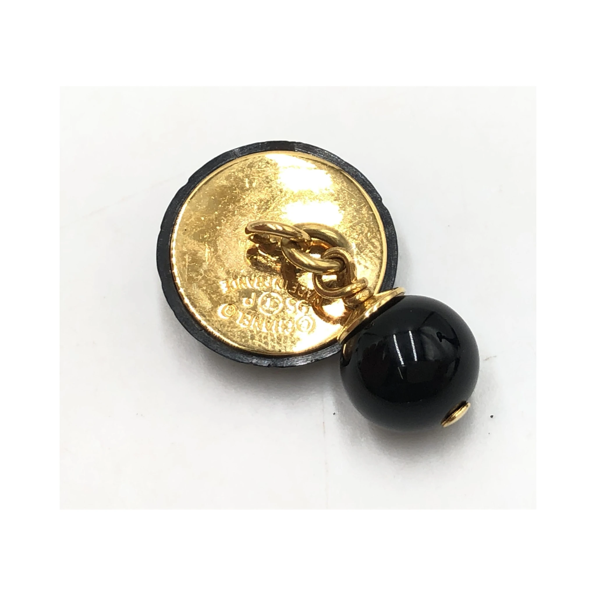 Matelasse Coco Mark Black Plastic Cufflinks