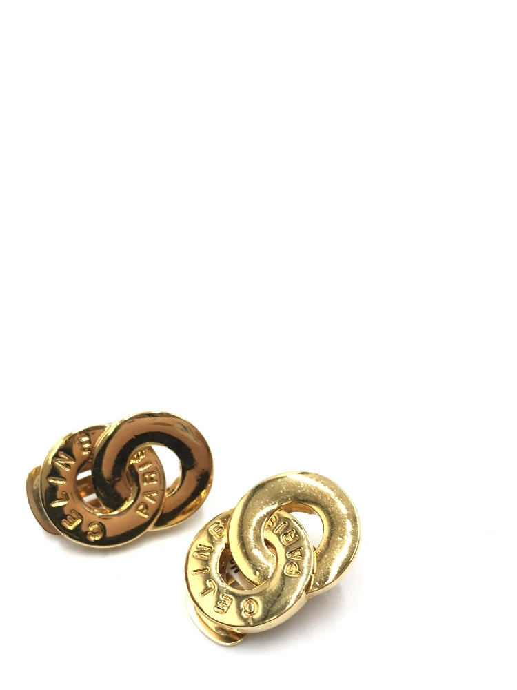 Gold Tone Double Round Motif Earrings alternative
