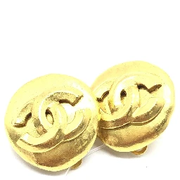 Gold Tone CC Clip-On Earrings