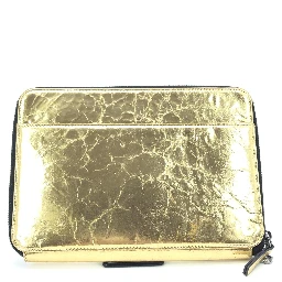 Gold Tone Votez Coco Zip Clutch