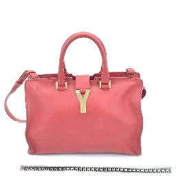 Leather Handbag With Y Logo