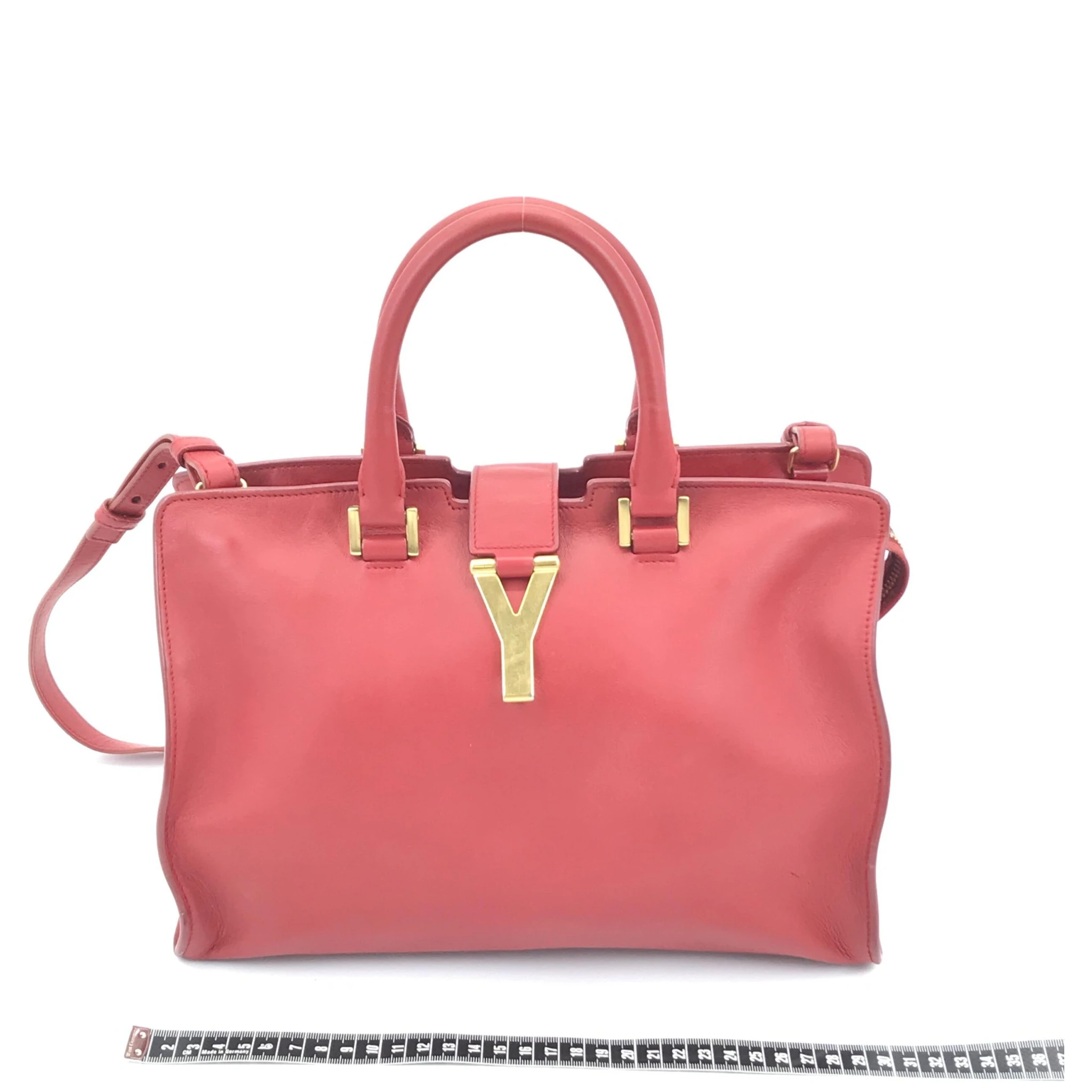 Leather Handbag With Y Logo