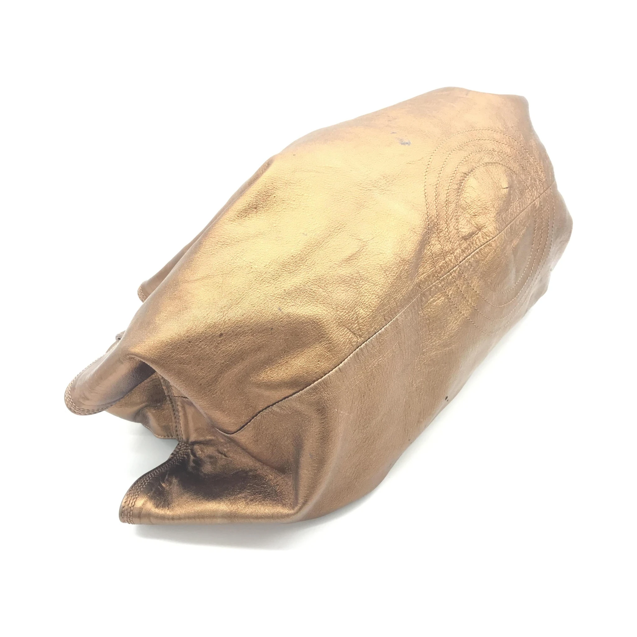 Metallic Bronze Nappa Aire Beige Shoulder Bag