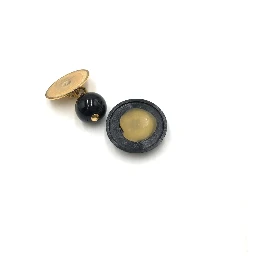 Matelasse Coco Mark Black Plastic Cufflinks