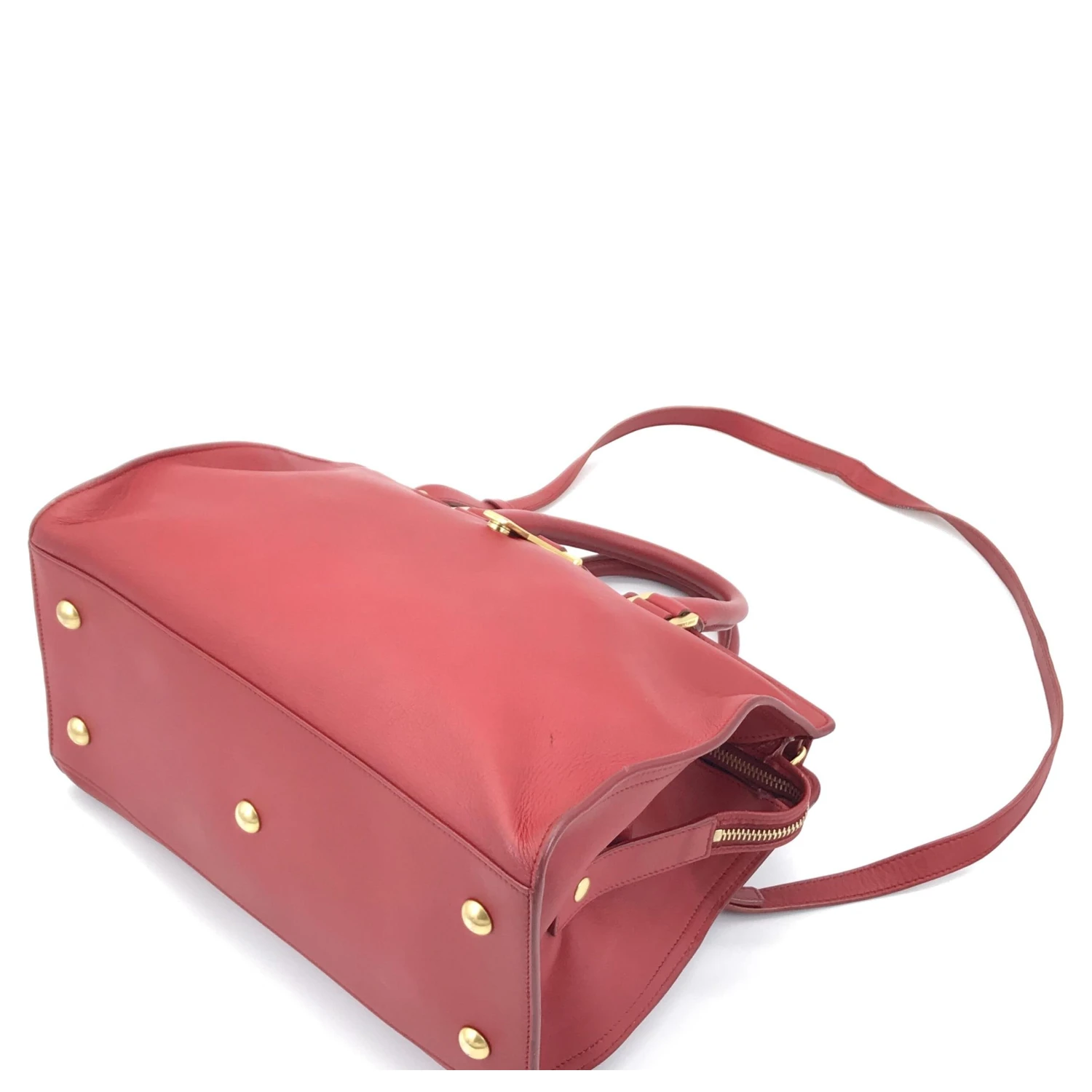 Leather Handbag With Y Logo