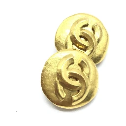 Gold Tone CC Clip-On Earrings