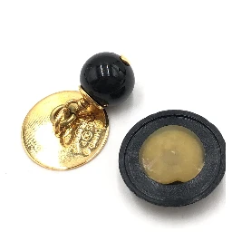 Matelasse Coco Mark Black Plastic Cufflinks