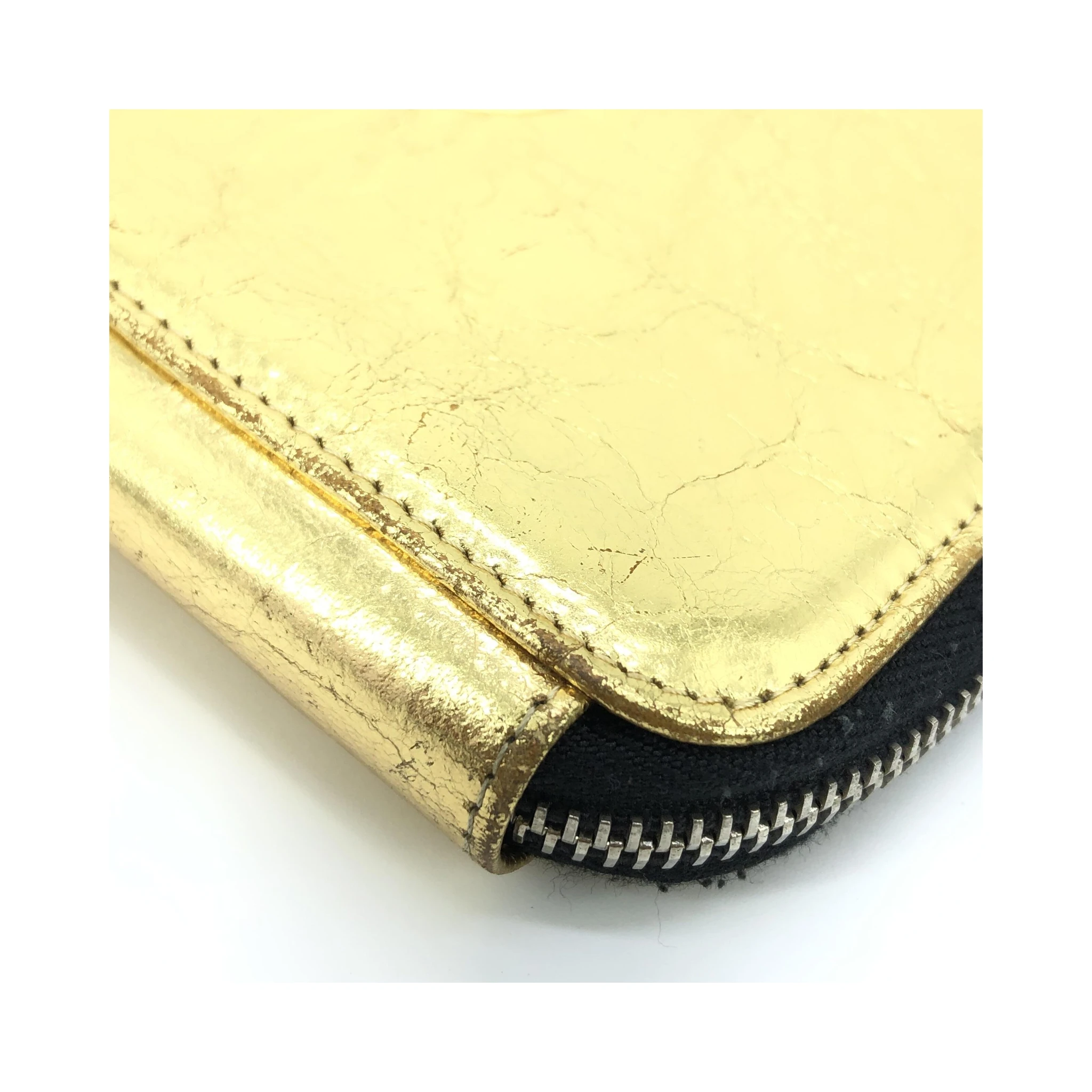 Gold Tone Votez Coco Zip Clutch