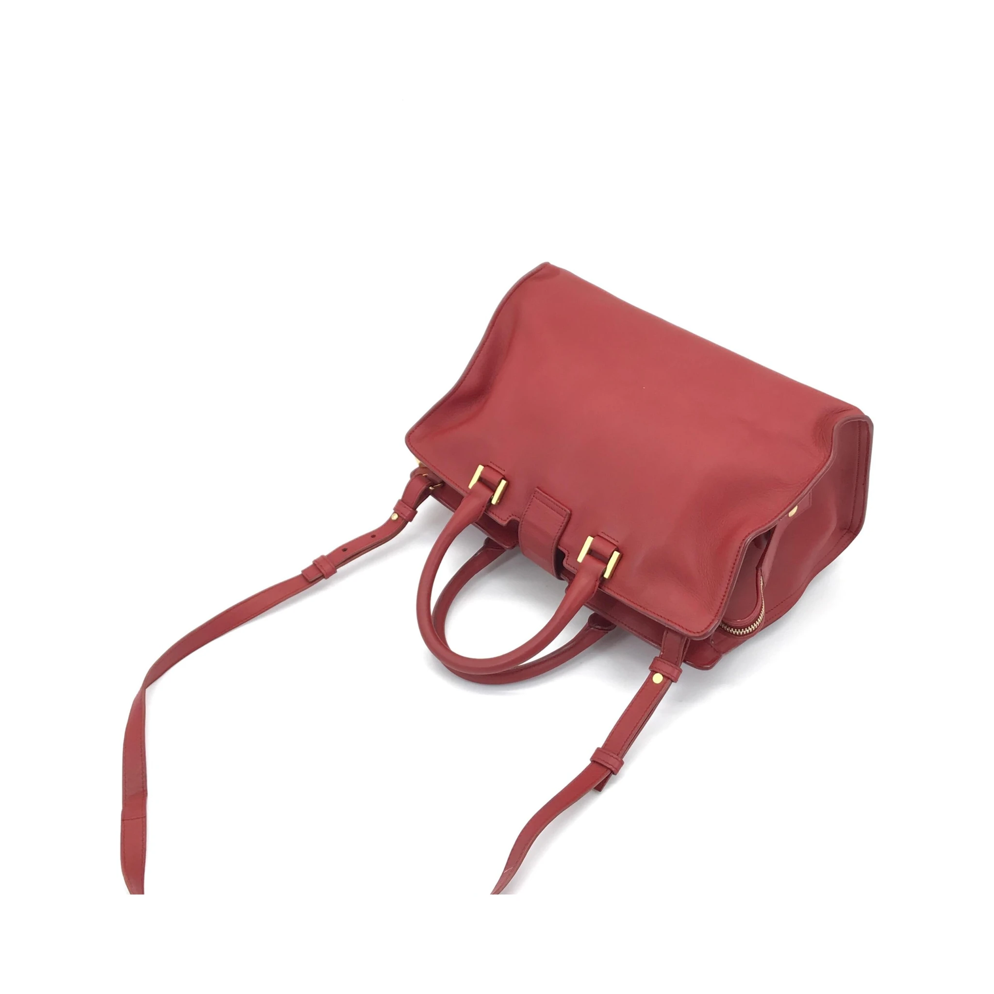 Leather Handbag With Y Logo