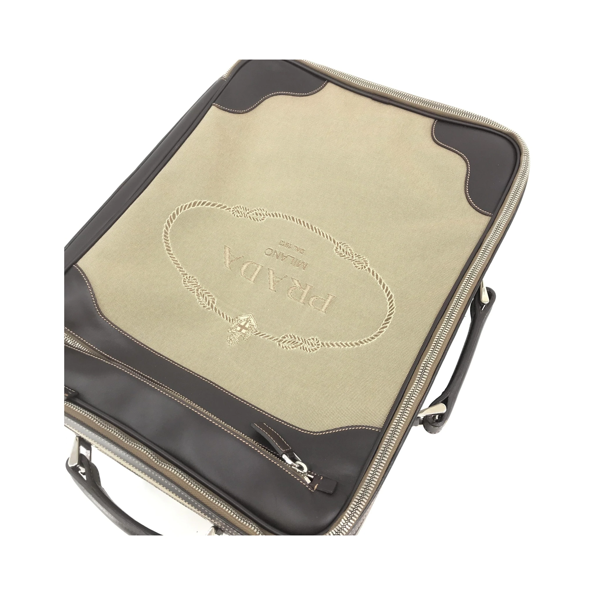 Jacquard Canvas Leather Suitcase