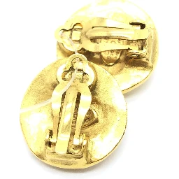 Gold Tone CC Clip-On Earrings