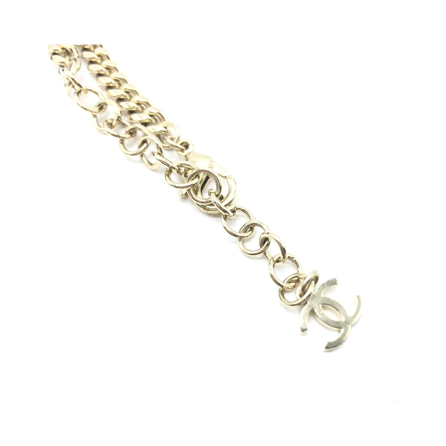 Gold Tone Heart Choker Necklace With Logo