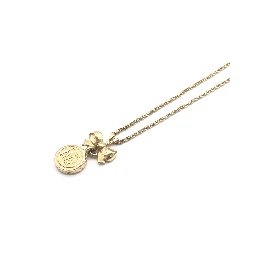 Gold Tone Bow Pendant Chain Necklace