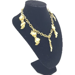 Gold Plated Chain Necklace With Bow Charms