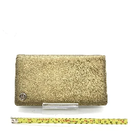 Gold Tone Caviar Leather Bifold Wallet