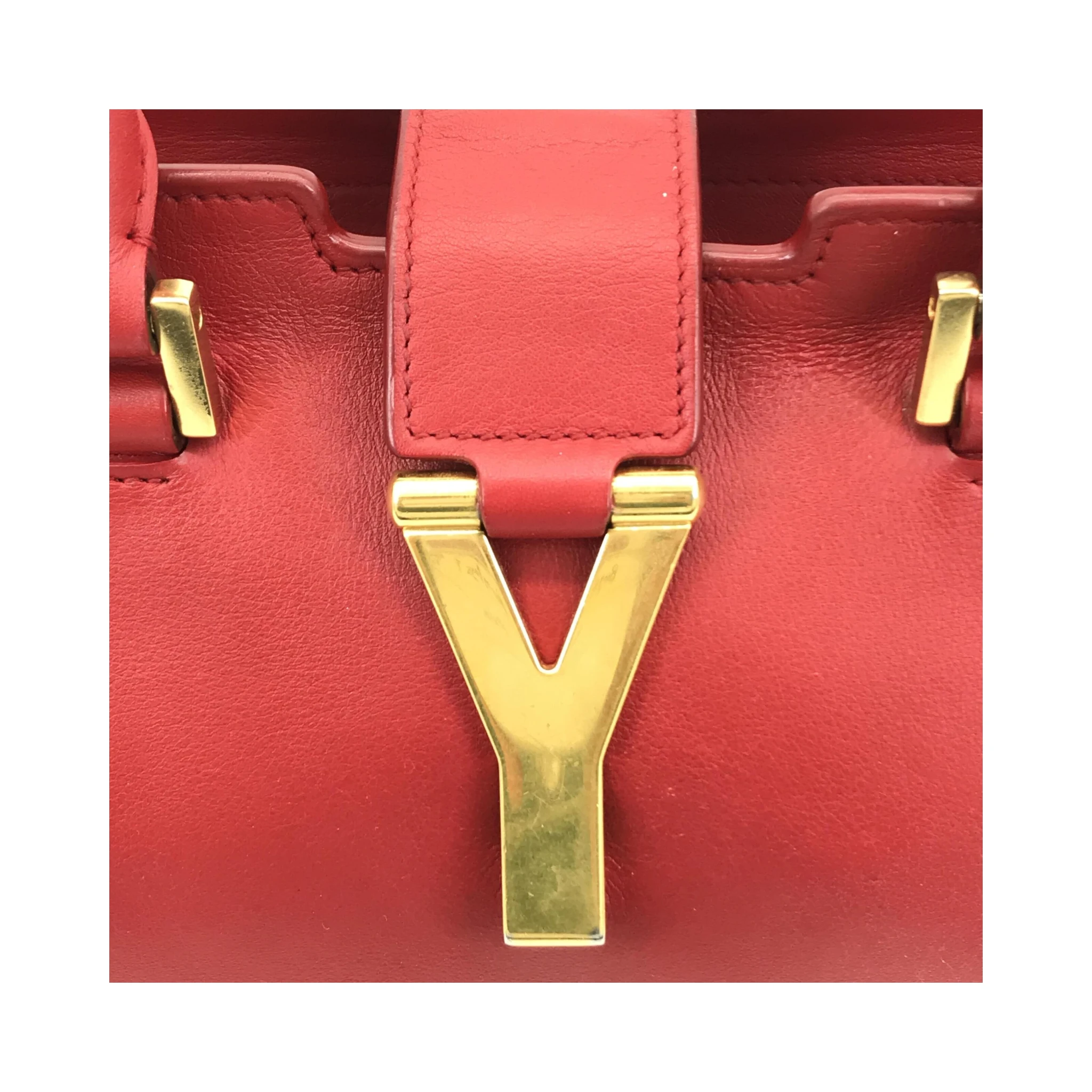 Leather Handbag With Y Logo