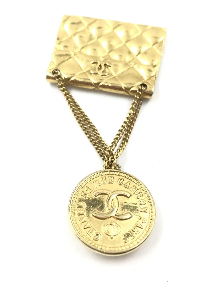 Gold Plated Bag Motif Brooch