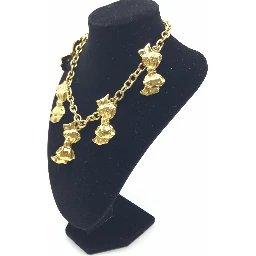 Gold Plated Chain Necklace With Bow Charms