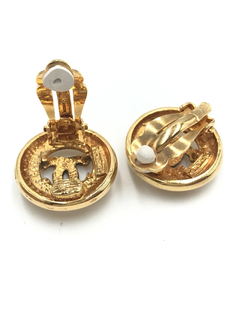 Gold Plated CC Clip-On Earrings