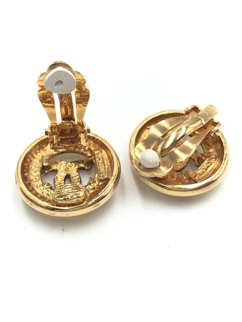Gold Plated CC Clip-On Earrings