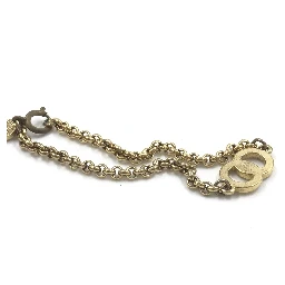 Gold Plated Chain Bracelet With Logo Charm