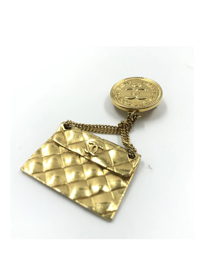 Gold Plated Bag Motif Brooch