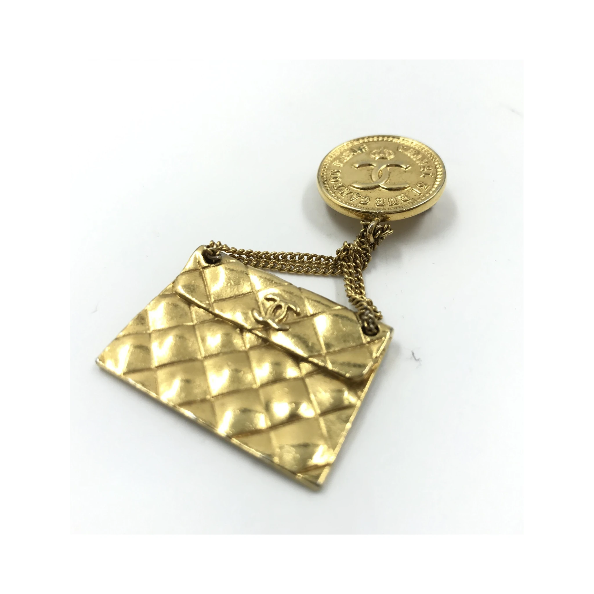 Gold Plated Bag Motif Brooch
