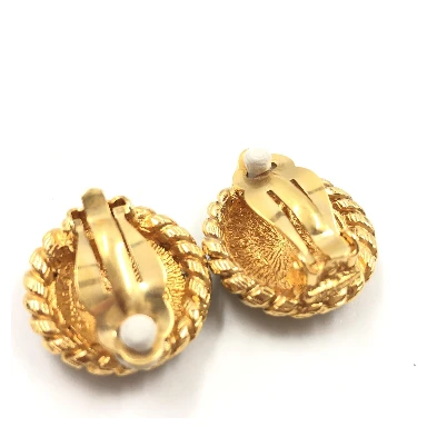 Gold Plated CC Clip On Earrings