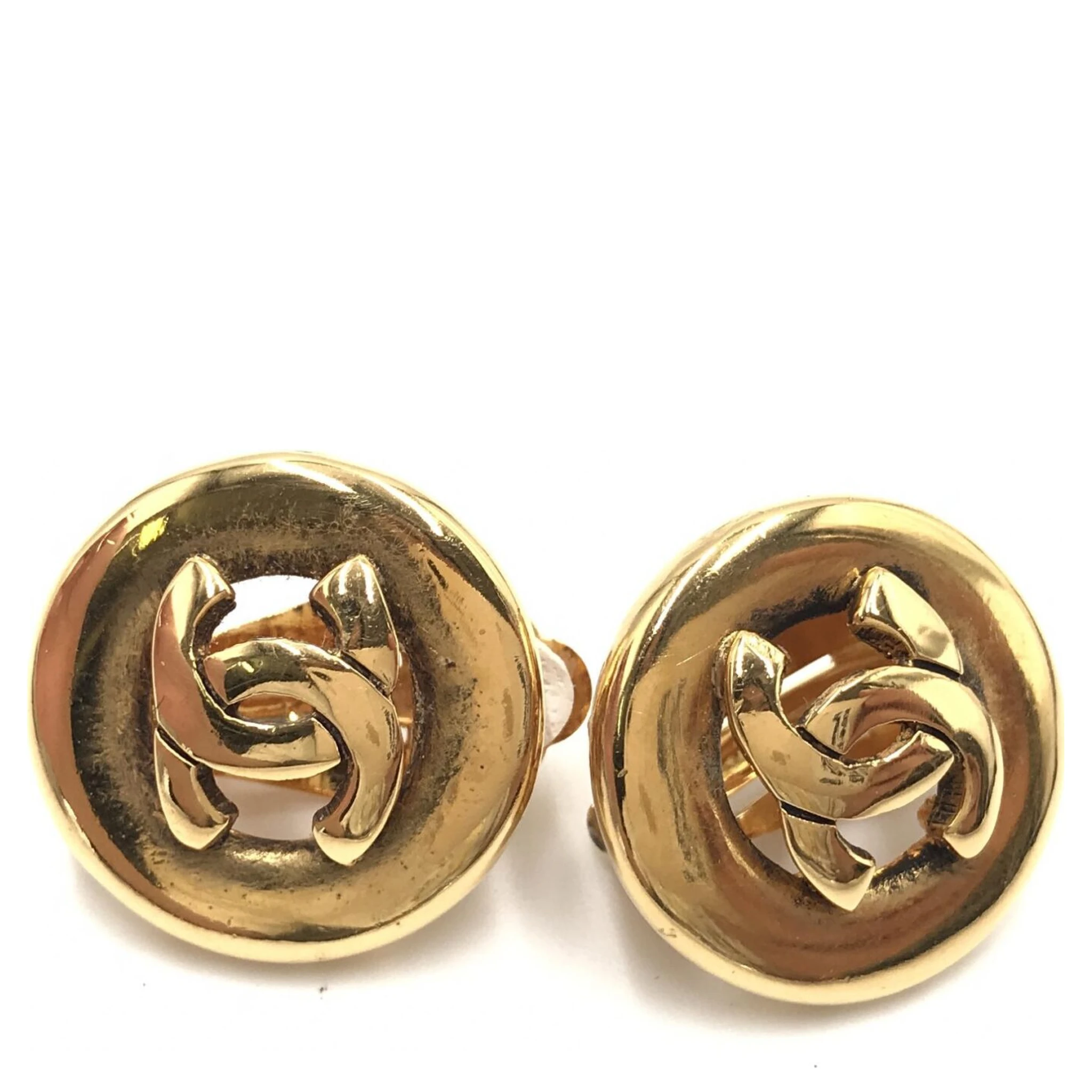 Gold Plated CC Clip-On Earrings