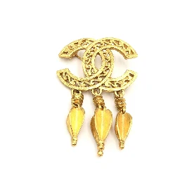 Gold Plated CC Logo Brooch