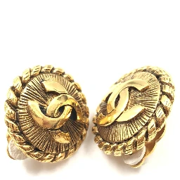 Gold Plated CC Clip On Earrings