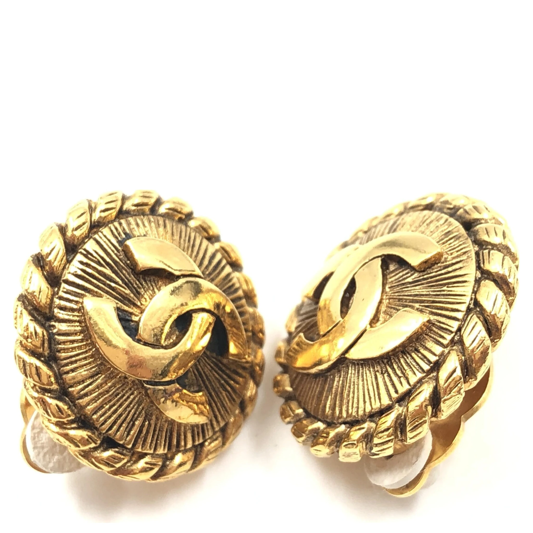 Gold Plated CC Clip On Earrings