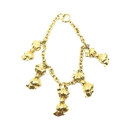 Gold Plated Chain Necklace With Bow Charms