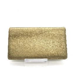 Gold Tone Caviar Leather Bifold Wallet