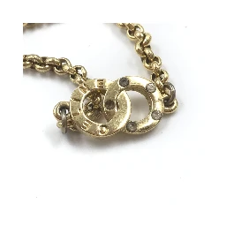 Gold Plated Chain Bracelet With Logo Charm