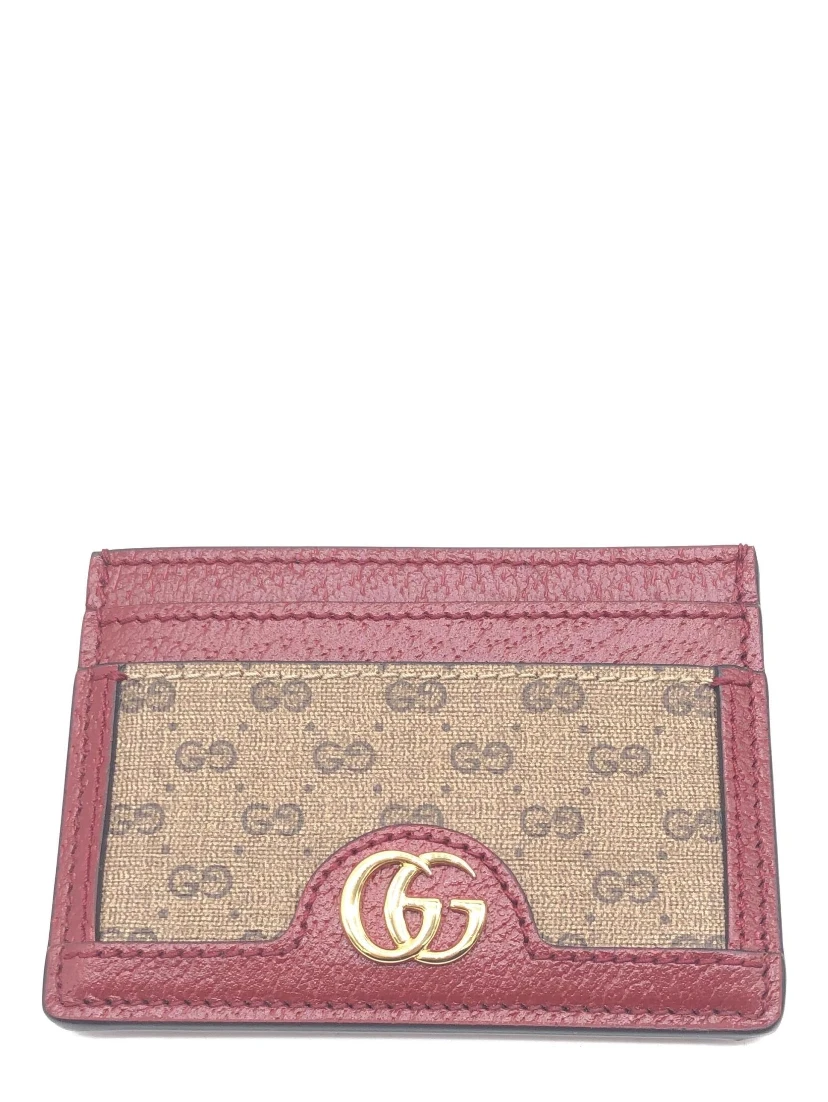 GG Supreme Card Case In Burgundy