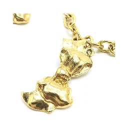 Gold Plated Chain Necklace With Bow Charms